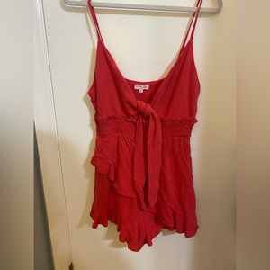 Pink Lily Red/Pink Romper (size S)